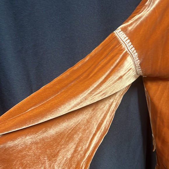 Sundance Embroidered Velvet Orange Top - Picture 4 of 7